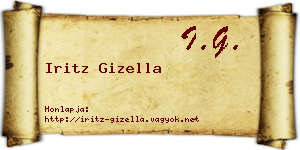 Iritz Gizella névjegykártya